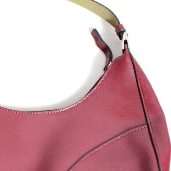 EMILIE M HOBO Purse Shoulder Bag Burgundy Faux Leather - Picture 2 of 9